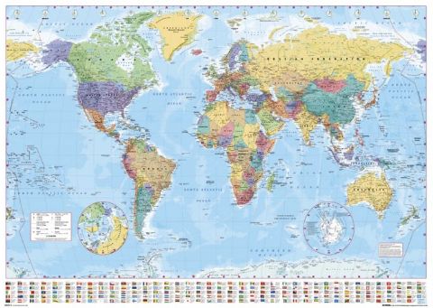 Detailed World  on World Map