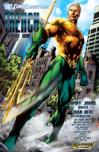 Seriously, is no one else bothered by the fact that his trident has five points? Aquaman: The Trench. From DC Comics.