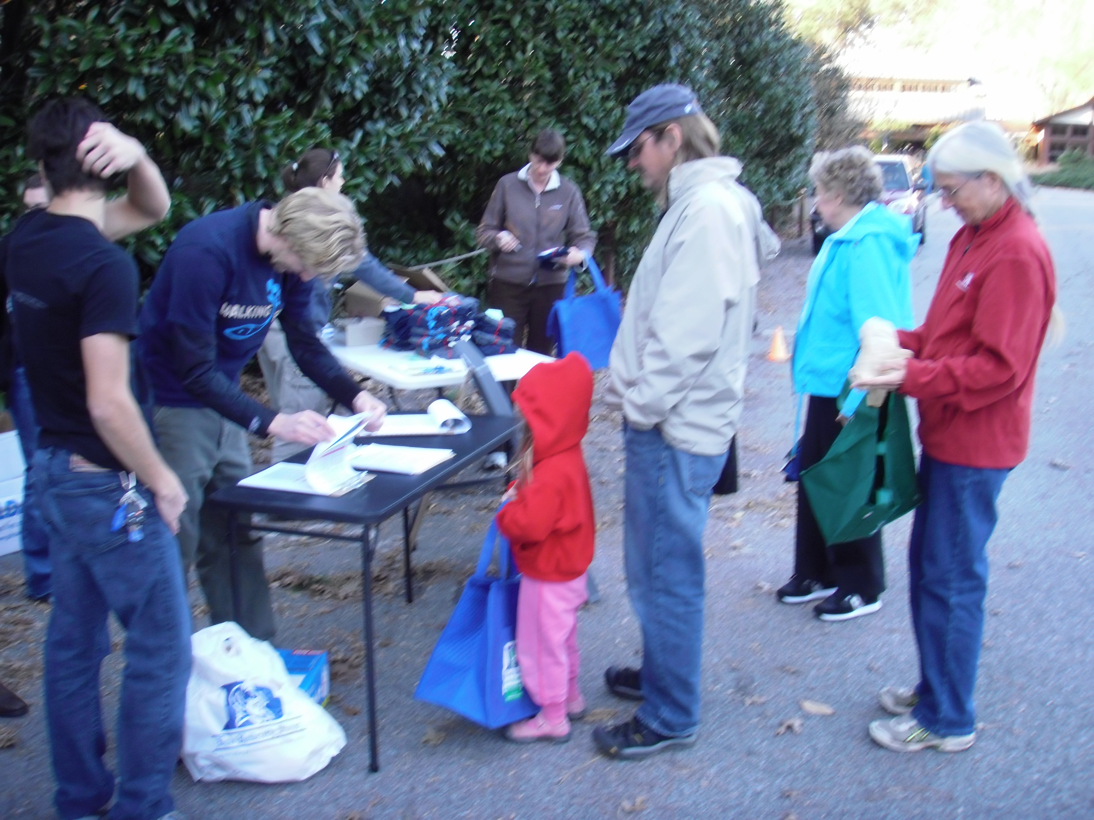 Members of Walking Fish in NC pick up their shar, photo by author