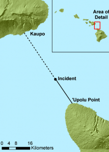 Figure 1 from Honebrink et al. 2011, showing the swimmer's route