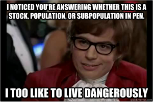 Austin Powers knows that the boundaries between stocks and subpopulations are sometimes blurry