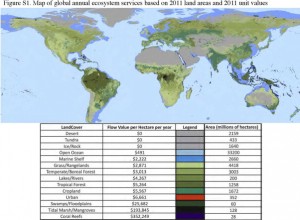 Map of global annual ecosystem services. (Photo credit: Costanza et al. 2014)