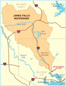 The Jones Falls watershed.