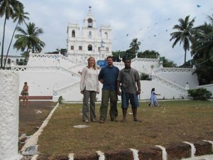 The original trio: Amy Freitag, Andrew Thaler, and William Saleu, in India, the last time we assembled our little group in person. 