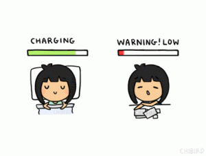 Sleeping is like recharging your batteries. ^u^  (Photo credit: Chibird, http://rebloggy.com/post/cute-sleep-animation/42472951026)