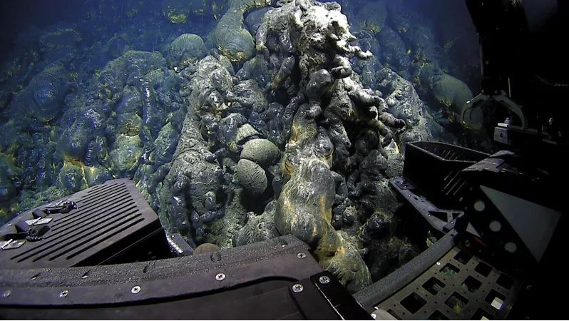 A lava flow detected in the Mariana back-arc that’s evidence for the deepest historic eruption ever detected. Photo: Courtesy Bill Chadwick