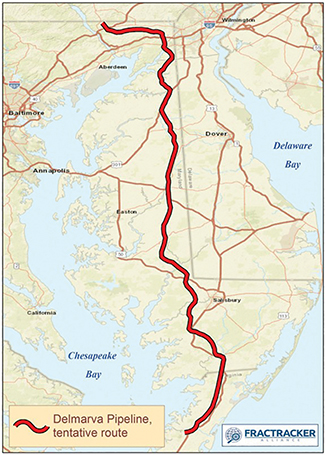 (Source: Delmarva Pipeline Company / Map: Fractracker Alliance)